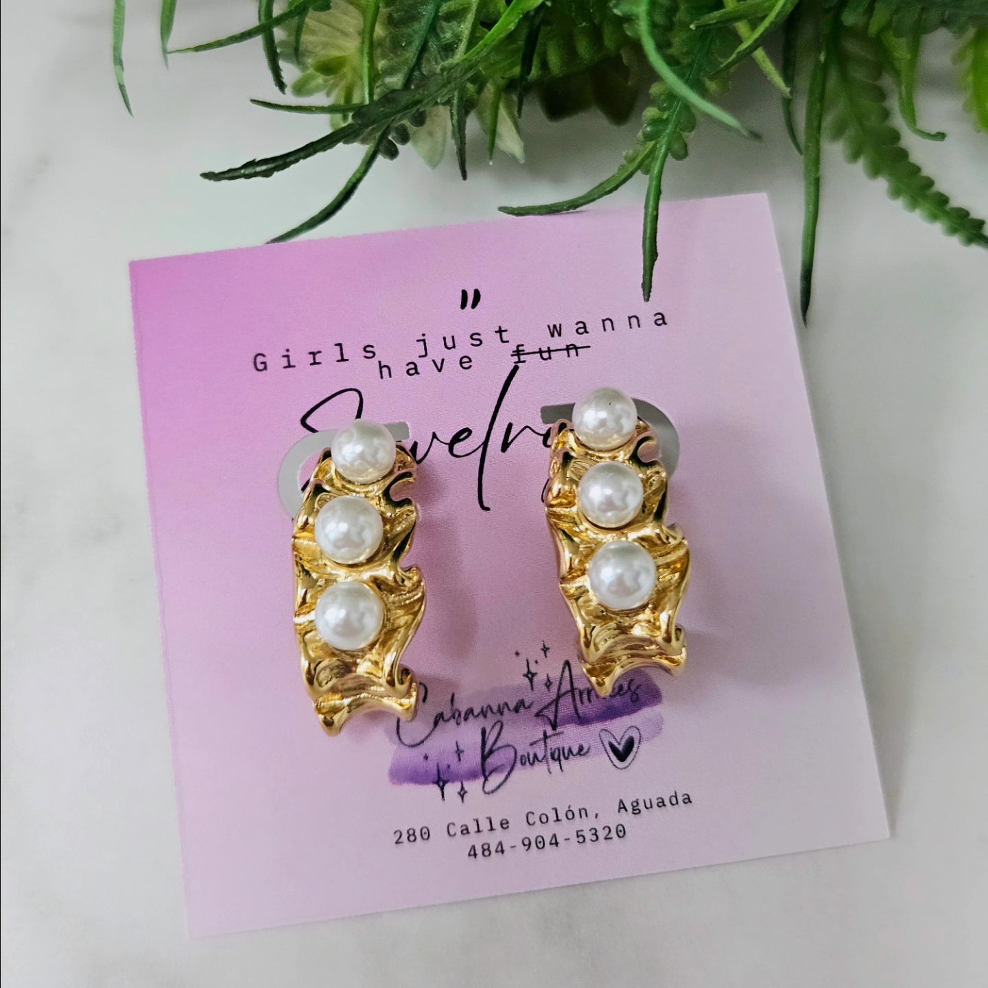 Pearly Earrings. Stainless Steel