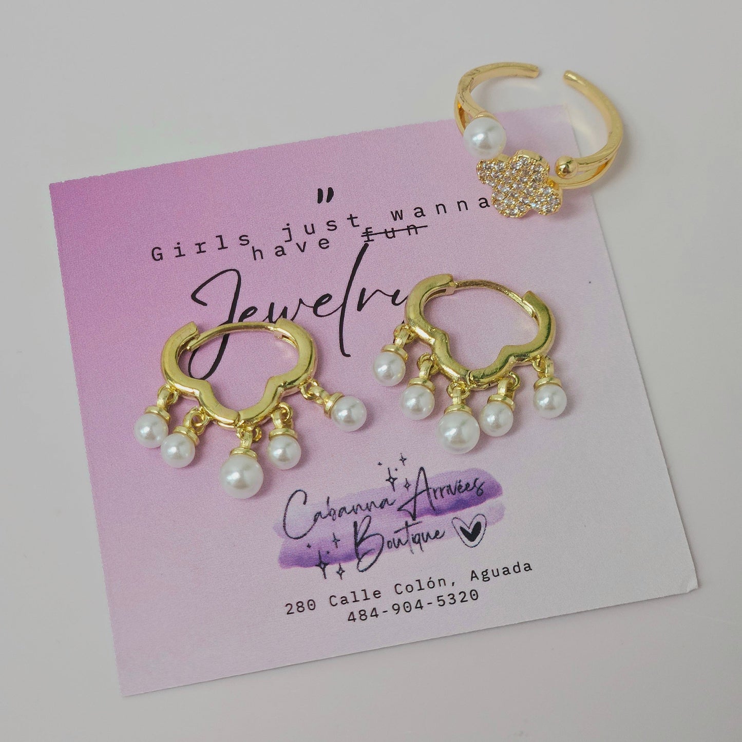 Pearly Clover Earrings