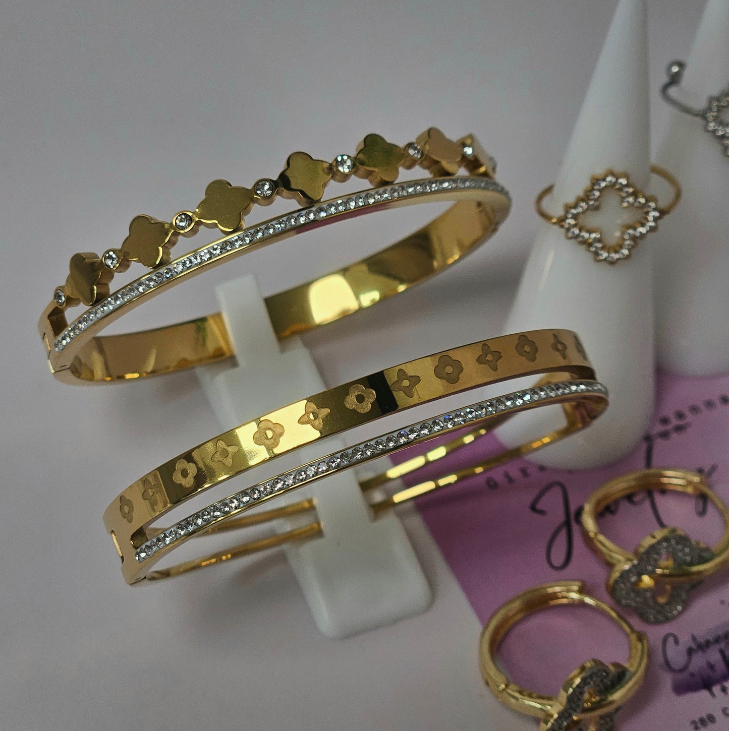 Clover Bangles Stainless Steel