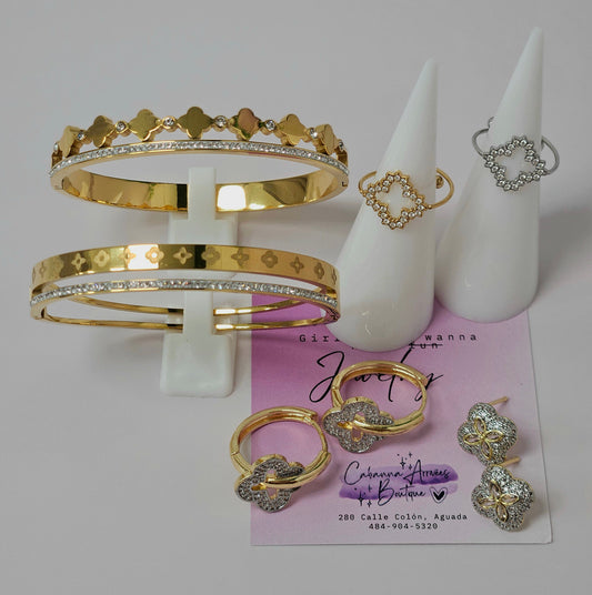 Clover Bangles Stainless Steel