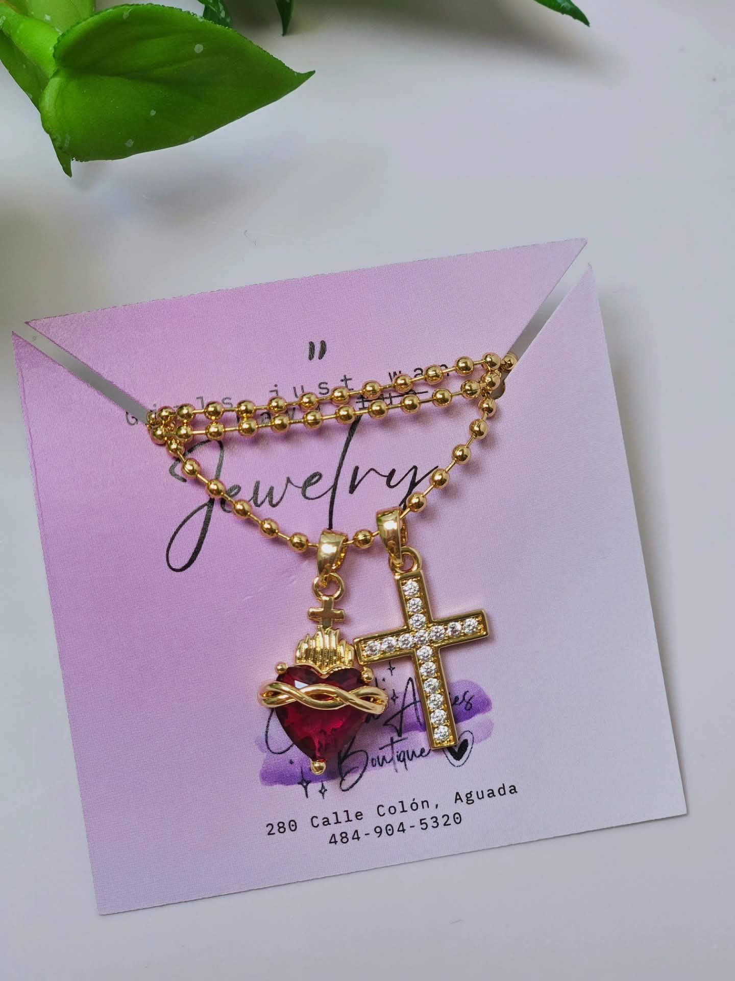 Cross Heart Necklace. Stainless  Steel