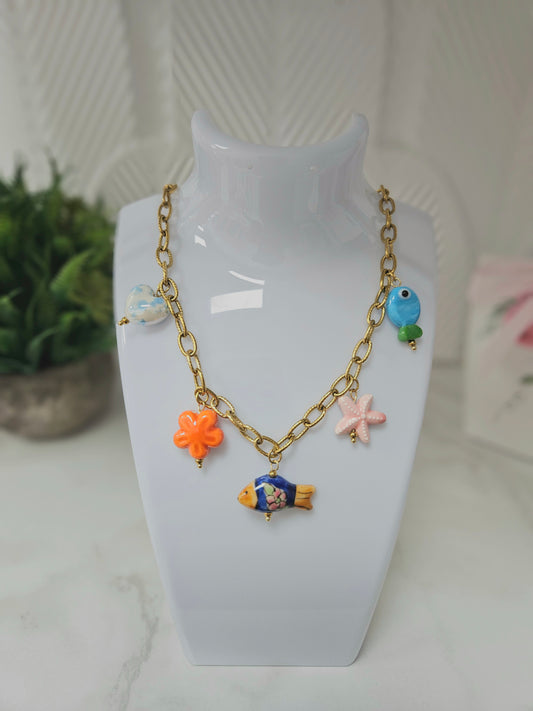 Navy Fishy Necklace
