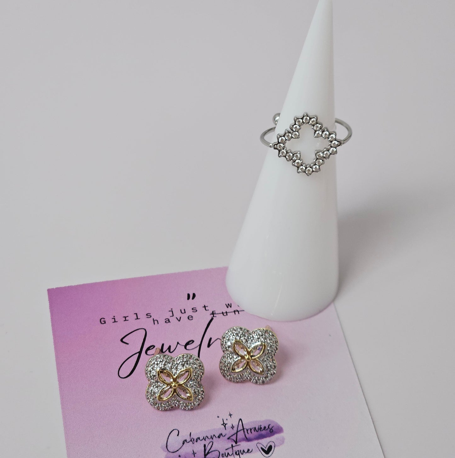 Clover Rhinestones Rings