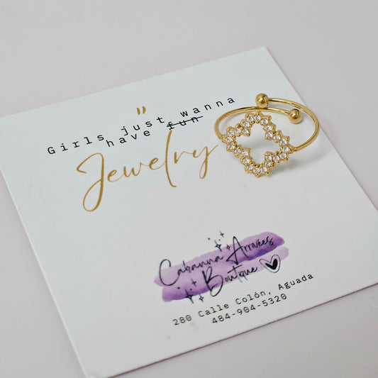 Clover Rhinestones Rings