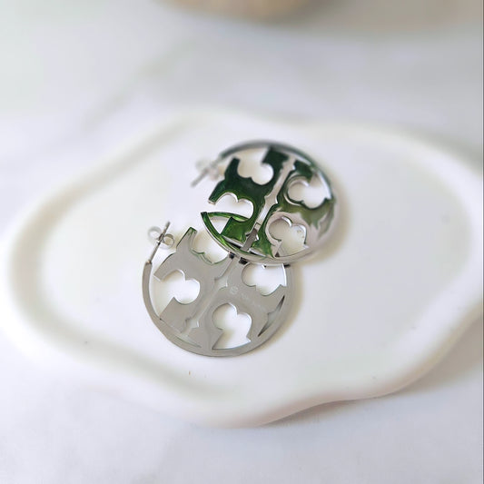 Tory Burch Silver Hoops