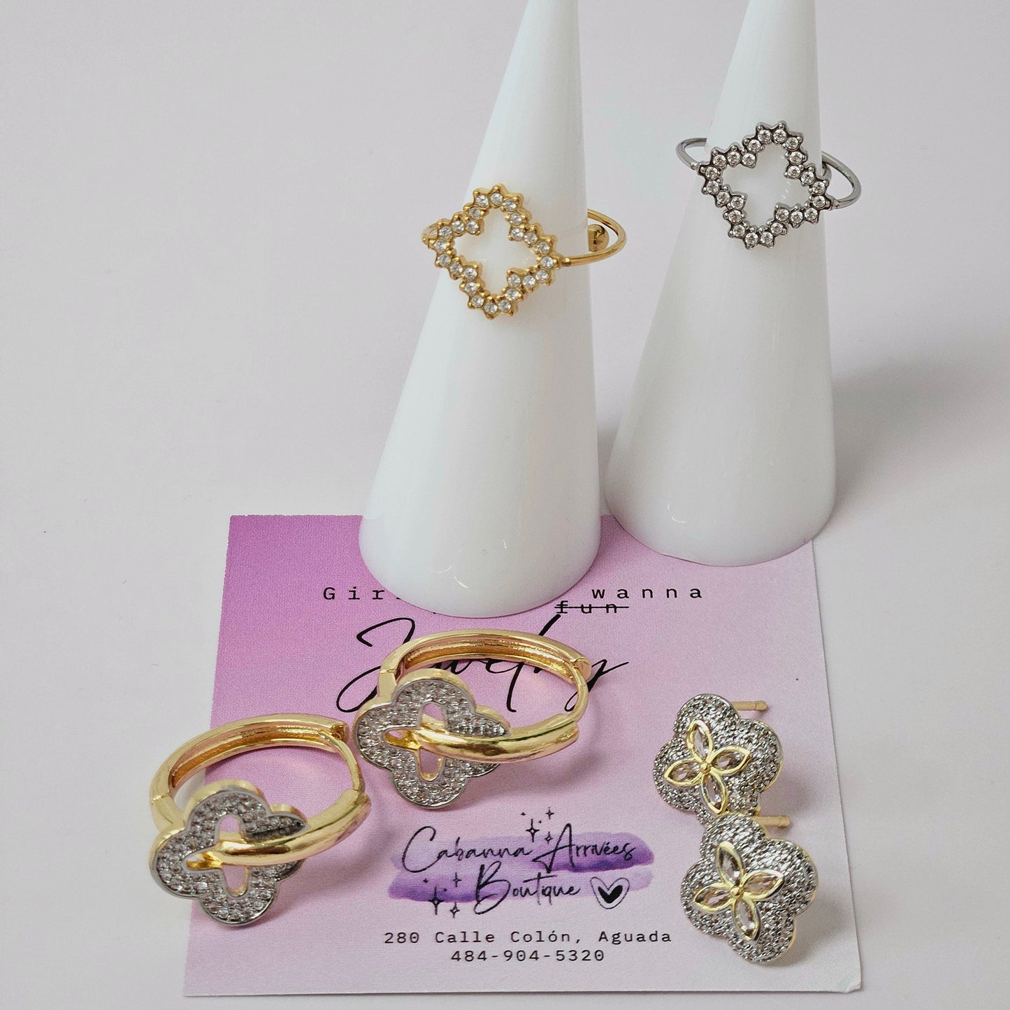 Clover Rhinestones Rings
