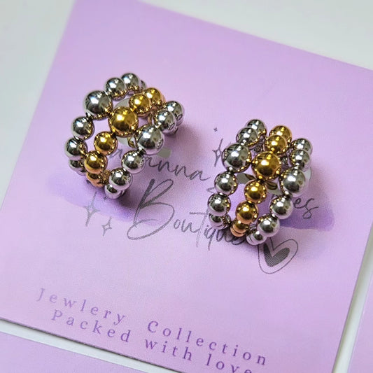 C- Shape Hoops Silver/Gold