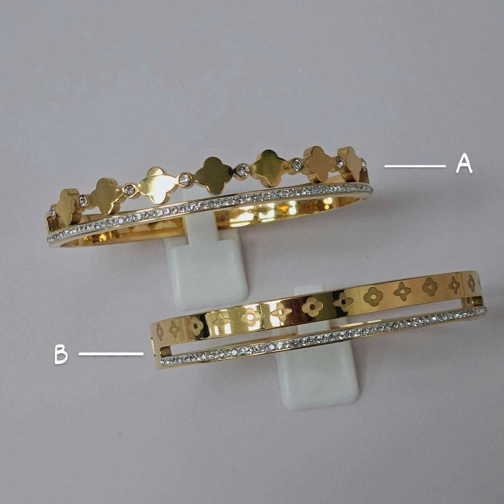 Clover Bangles Stainless Steel