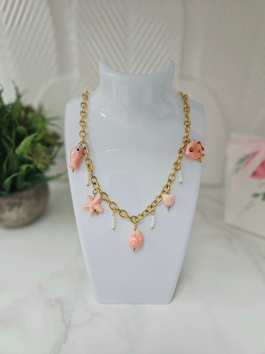 Pinky Shells & Fish 🐚 🐠 Necklace
