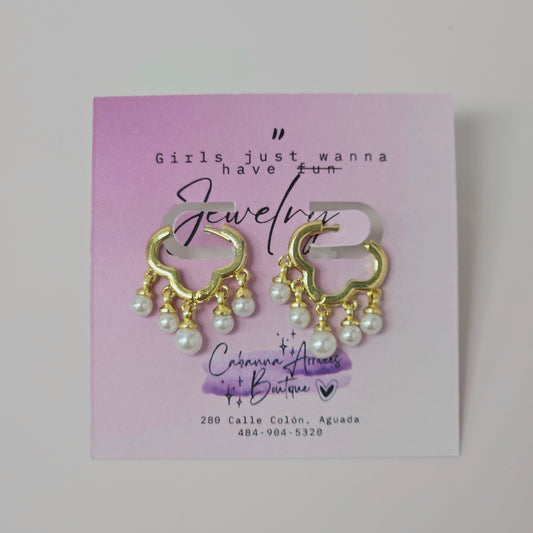 Pearly Clover Earrings